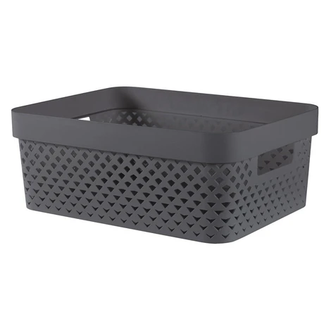 Tmavosivý plastový úložný box 36x27x14 cm Pure – Curver