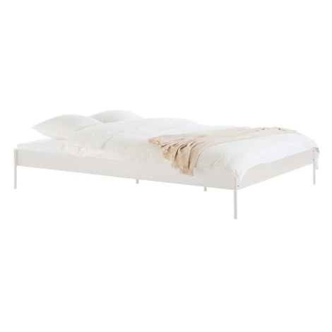 Biela oceľová dvojlôžková posteľ bez čela s roštom 180x200 cm Eton Basic – noo.ma