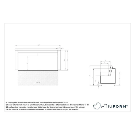 Svetlohnedá rozkladacia pohovka 207 cm Simon – Miuform