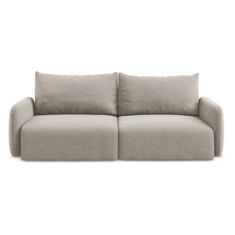 Taupe zamatová rozkladacia/s úložným priestorom pohovka 238 cm Kalena – Makamii