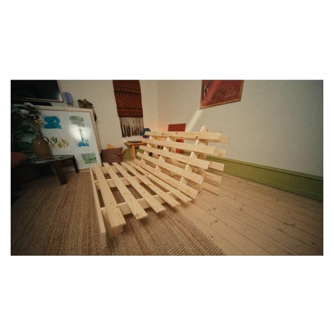 Biela/svetlo modrá rozkladacia pohovka 140 cm Roots - Karup Design
