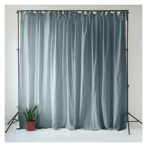 Sivomodrý ľanový záves 140x300 cm Blue Fog – Linen Tales