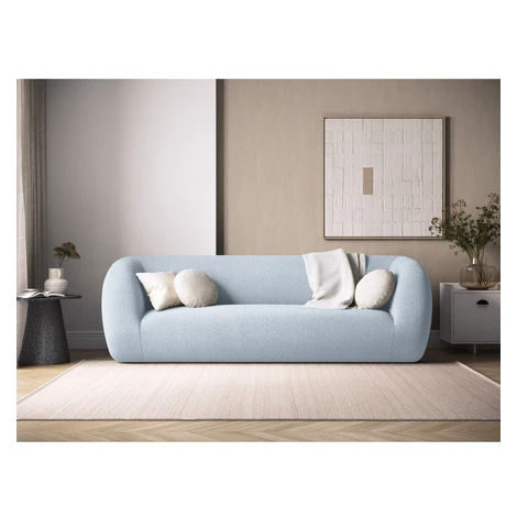 Svetlomodrá pohovka z textílie buklé 230 cm Essen – Cosmopolitan Design