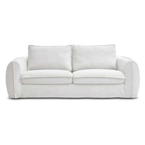 Biela pohovka na každodenné spanie/rozkladacia 216 cm Archimede – Bobochic Paris