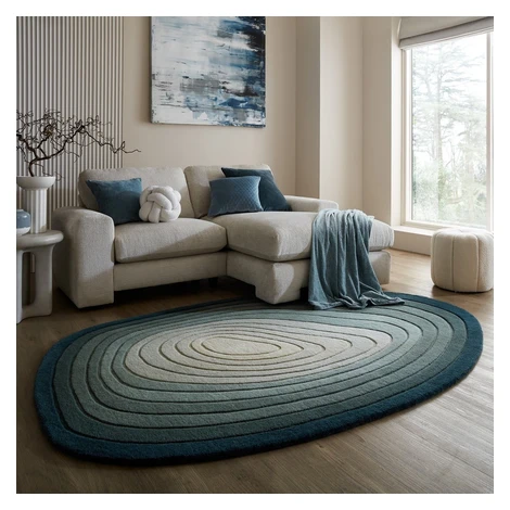 Modrý vlnený koberec 160x230 cm Puddle Ombre Wool – Flair Rugs