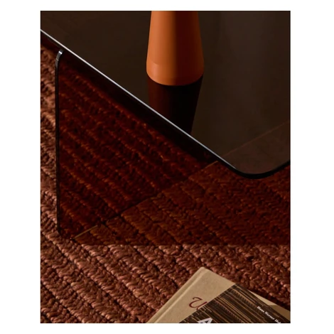 Hnedý sklenený konferenčný stolík 60x120 cm Zaren – Kave Home