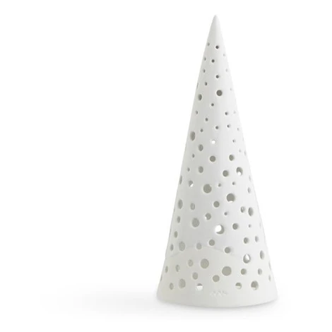 Biely vianočný svietnik z kostného porcelánu Kähler Design Nobili, výška 19 cm