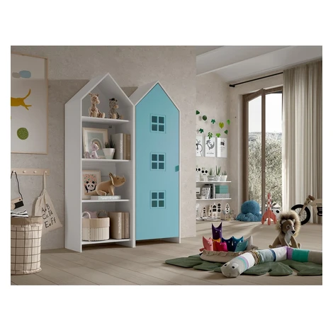 Bielo-svetlomodrá otvorená detská šatníková skriňa 115x171,5 cm CASAMI BRUGES – Vipack