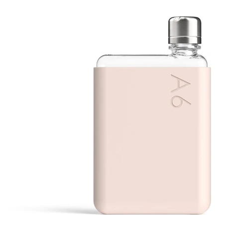 Ružové silikonové puzdro na ploskú fľašu Memobottle A6 Sleeve