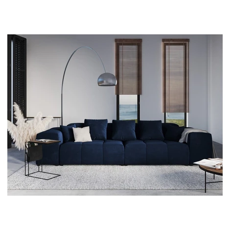 Modrá zamatová podrúčka k modulárnej pohovke Rome Velvet - Cosmopolitan Design