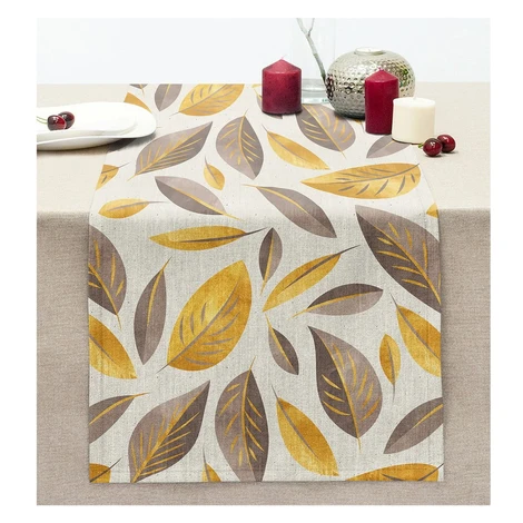 Behúň na stôl 40x130 cm Yellow And Brown Leaves – Mila Home