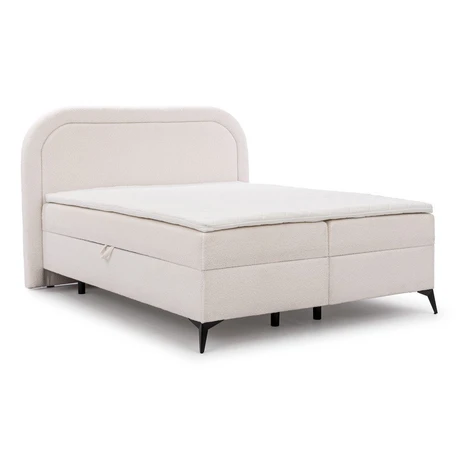 Biela boxspring posteľ s úložným priestorom 160x200 cm Ornes – Ropez