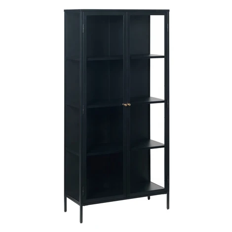 Čierna kovová vitrína 90x190 cm Carmel – Unique Furniture