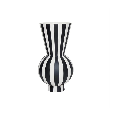 Biela/čierna kameninová ručne vyrobená váza (výška  28 cm) Toppu – OYOY Living Design