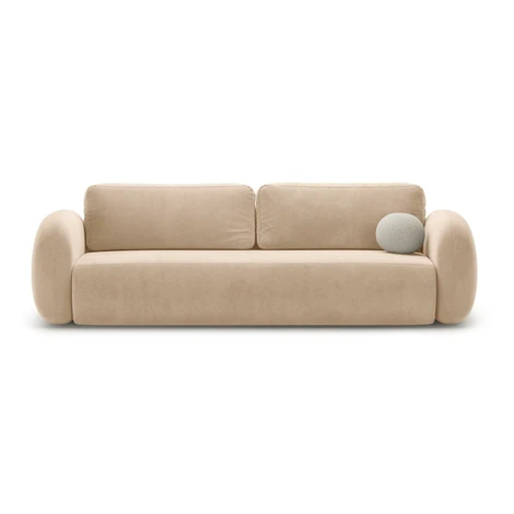 Béžová zamatová rozkladacia/s úložným priestorom pohovka 262 cm Tonale – Cosmopolitan Design