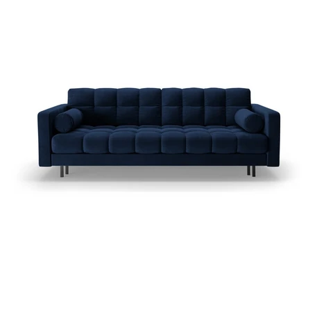 Tmavomodrá zamatová rozkladacia/s úložným priestorom pohovka 222 cm Bali – Cosmopolitan Design
