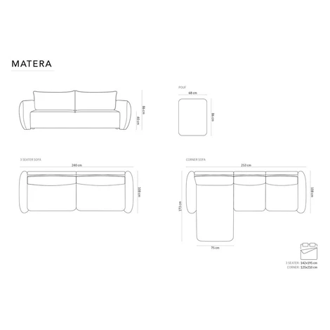 Svetlosivá rohová pohovka (pravý roh) Matera – Cosmopolitan Design