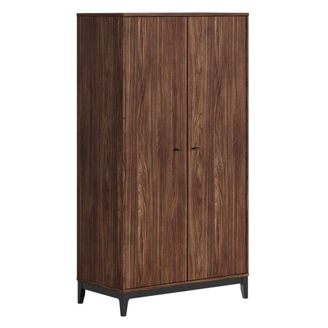 Šatníková skriňa v dekore orecha v tmavo prírodnej farbe 100x190,5x55 cm Ilyas – Vipack
