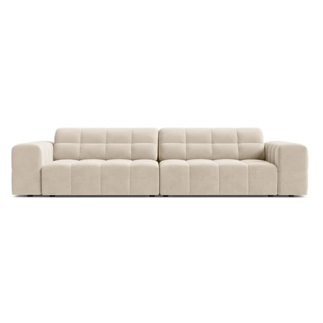 Krémovobiela zamatová pohovka 252 cm Chicago – Cosmopolitan Design