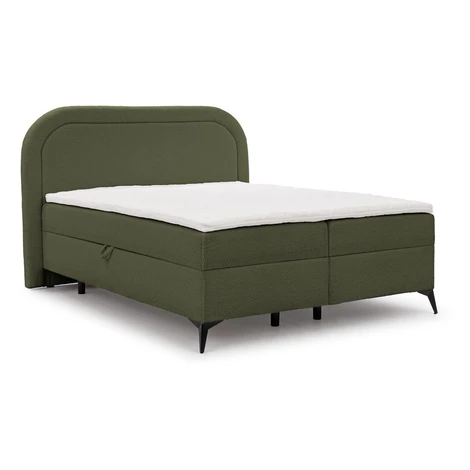 Zelená boxspring posteľ s úložným priestorom 180x200 cm Ornes – Ropez