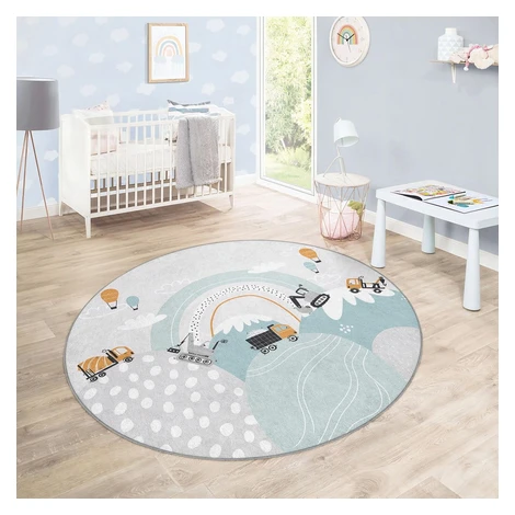 Prateľný detský koberec ø150 cm Snowy Hills – Mila Home
