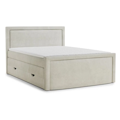 Krémová boxspring posteľ s úložným priestorom 160x200 cm Fresco – Maison de Rêve