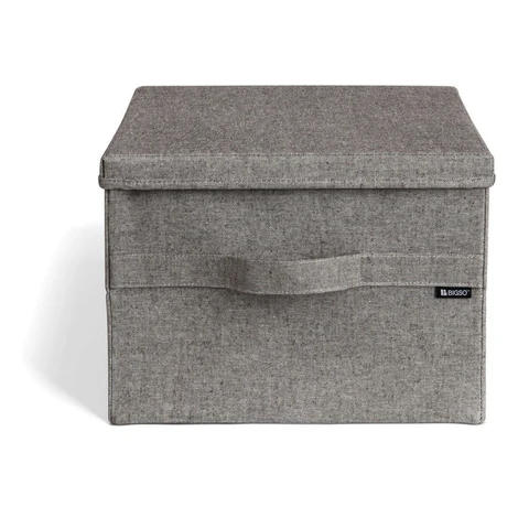 Sivý látkový úložný box s vekom 36x46x25 cm Soft Storage Large – Bigso