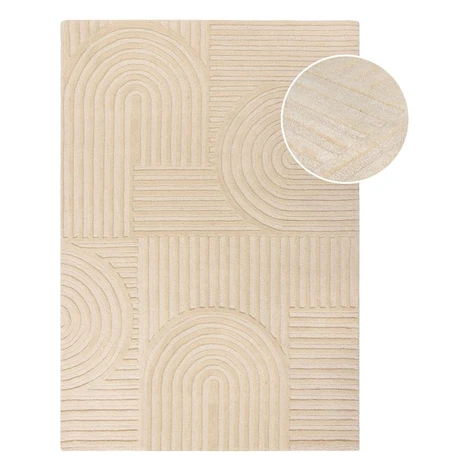 Béžový vlnený koberec Flair Rugs Zen Garden, 160 x 230 cm