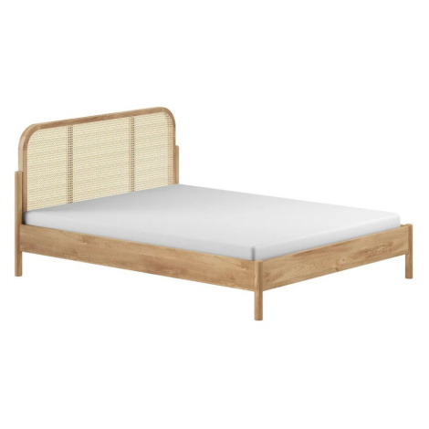 Dvojlôžková posteľ z dubového dreva bez roštu 160x200 cm v prírodnej farbe Olive Rotan – Vipack