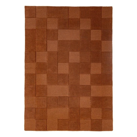 Ručne tkaný vlnený koberec v terakotovej farbe 200x290 cm Checkerboard – Flair Rugs