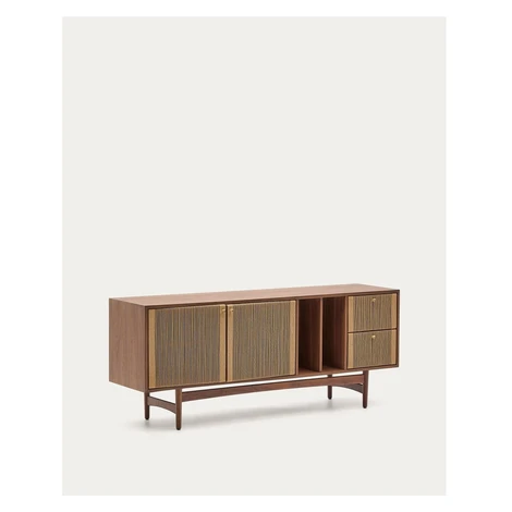 Hnedá nízka komoda v dekore orecha 180x73 cm Elan – Kave Home