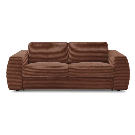 Oranžová menčestrová pohovka na každodenné spanie/rozkladacia 220 cm Hugo – Bobochic Paris