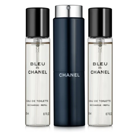 Chanel Bleu De Chanel - EDT (3 x 20 ml) + plnitelný flakon 60 ml
