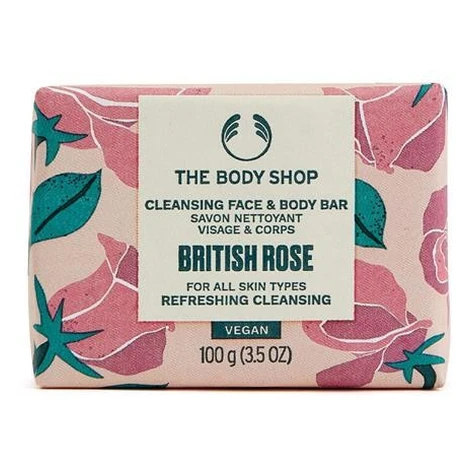 The Body Shop Tuhé mydlo na tvár a telo British Rose (Cleansing Face & Body Bar) 100 g
