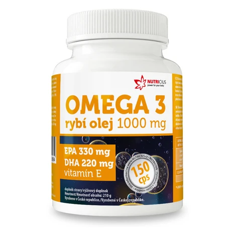 Nutricius Omega 3 Rybí olej 1000 mg EPA 330 mg / DHA 220 mg 150 kapsúl