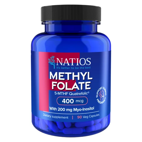 Natios Methyl Folate - Aktívna kyselina listová 400 mcg 90 vegánskych kapsúl