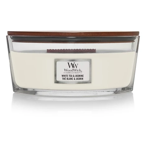 WoodWick Vonná sviečka loď White Tea & Jasmine 453,6 g
