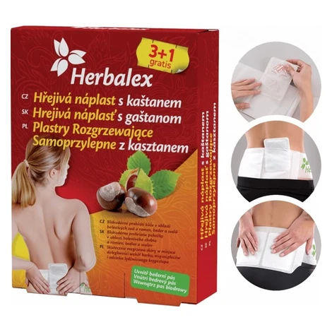 Herbamedicus Hrejivé náplasti s gaštanom 3 + 1 gratis + bedrový pás