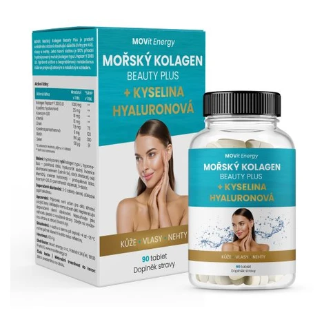 MOVit Energy Morský Kolagén Beauty Plus + Kyselina hyalurónová 90 tabliet