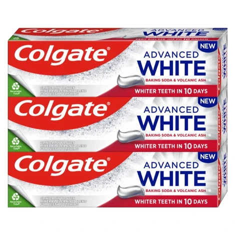 Colgate Bieliaca zubná pasta Advanced White Baking Soda & Vulcanic Ash Trio 3 x 75 ml