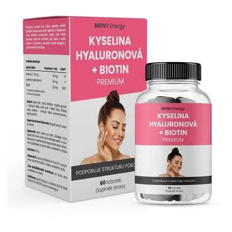MOVit Energy Kyselina hyalurónová + Biotín PREMIUM 60 kapsúl