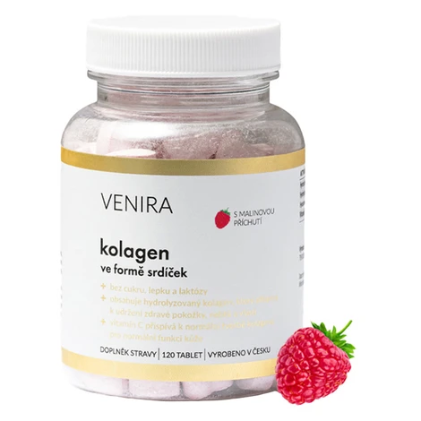 Venira Kolagén vo forme srdiečok s príchuťou maliny 120 kapsúl