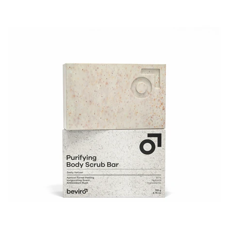 beviro Peelingové tuhé telové mydlo Zesty Vetiver (Purifying Body Scrub Bar) 135 g