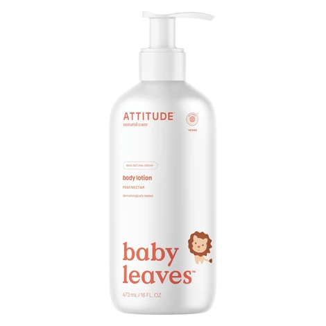 ATTITUDE Detské telové mlieko s vôňou hruškovej šťavy Baby leaves 473 ml