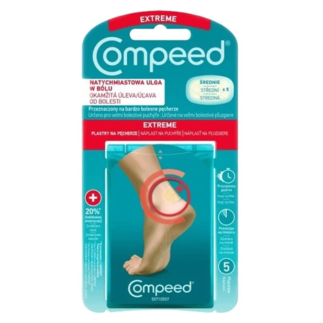 COMPEED Extreme náplasť na pľuzgiere päta stredná 5 ks