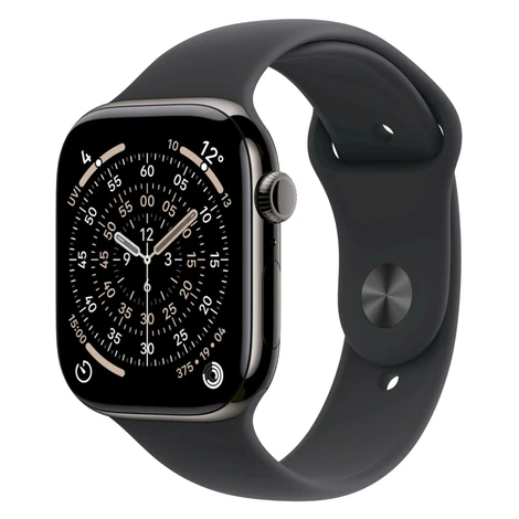 APPLE Watch 11 GPS + Cellular 46mm Bridlicovo šedý titán s čiernym športovým remienkom- S/M