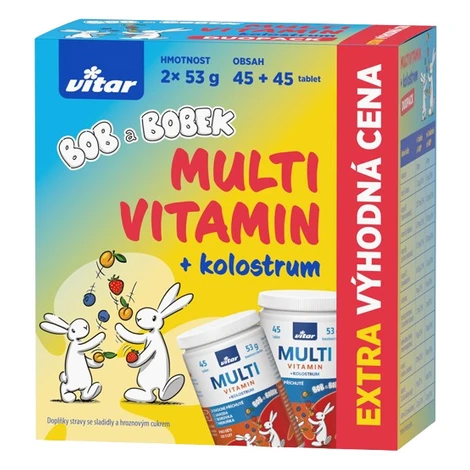 VITAR Multivitamin + kolostrum Bob a Bobek DUOPACK 2 x 45 tabliet Vitar Veteriane
