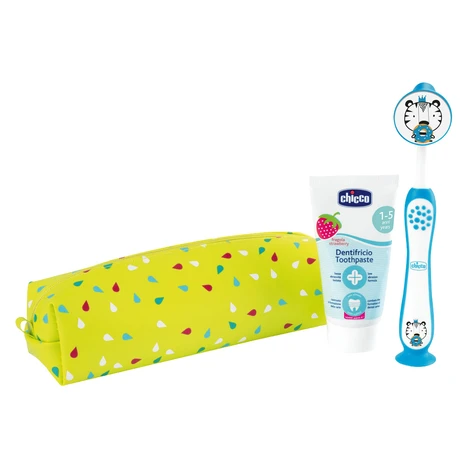 CHICCO Sada zubná kefka a pasta v púzdre - Tiger, 3r+