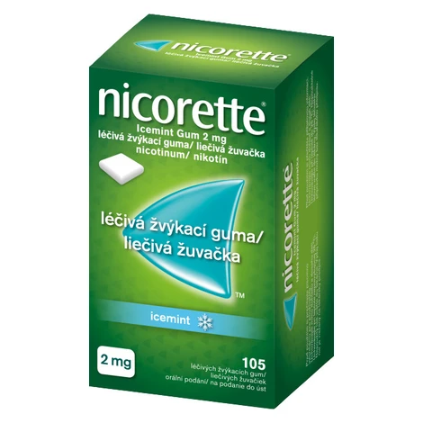 NICORETTE Icemint Gum 2mg liečivé žuvačky 105 ks