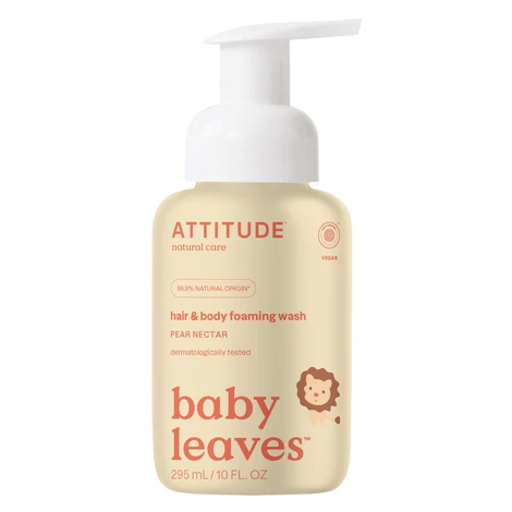 ATTITUDE Detská umývacia pena (2v1) Baby leaves s vôňou hruškovej šťavy 295 ml